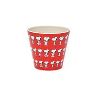 Quy cup Espresso - 100 % Design italien Fabriqué en R-pet (Recycled Pet) pour usage alimentaire Tasse de 90 ml (couvercle non inclus) / 0 % de bisphénol-A et mélamine (SNOOPY, RED)