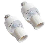 Quzenn Adaptateur de Douille D'Ampoule à Détecteur de Mouvement PIR E27 Intelligent, Marche/Arrêt Automatique avec Induction Radar et Infrarouge Réglable