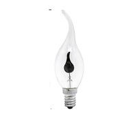 QVAQHBDBVM 1fortunate Ampoule LED en forme de bougie Edison, flamme vacillante, E14/E27 3W AC220V, éclairage de feu, lampe de décoration Vintage, 5 pièces/lot(E14 Long tail)
