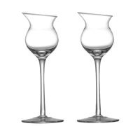 QVK Lot de 2 verres à cocktail en verre, verres à cocktail créatifs, design biseauté, adaptés pour le bourbon, le whisky écossais et le brandy (tasse haute)