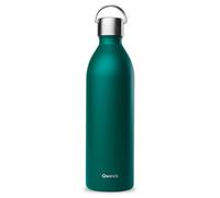 Qwetch - Bouteille Isotherme Active Vert Émeraude 1L - Gourde avec Anse Inox Recyclé - 24h Froid et 12h Chaud - Etanche & Compacte