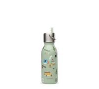 Qwetch Bouteille isotherme Kids Honolulu Inox double paroi 350 ml Bouchon sport Vert tilleul