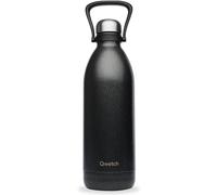 Qwetch - Bouteille Isotherme TITAN ROC 2L Noir - Ultra Résistante avec Revêtement Anti-Rayures - 48h Froid / 16h Chaud - Étanche, Lavable au Lave-Vaisselle - Gourde Inox avec Poignée