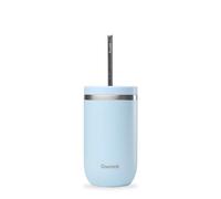 QWETCH - Cold Cup Isotherme 470 ml Bleu Pastel - 24h Glacé & 12h Froid - Inox Recy nti-Éclaboussure - Idéale pour Boissons Fraîches, Bubble Tea et Café Glacé