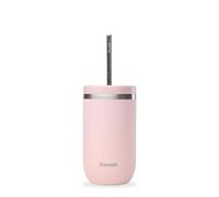 QWETCH - Cold Cup Isotherme 470ml Pastel Rose - 24h Glacé & 12 Froid - Inox Recy nti-Éclaboussure - Idéale pour Boissons Fraîches, Bubble Tea et Café Glacé