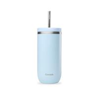 QWETCH - Cold Cup Isotherme 600 ml Bleu Pastel - 24h Glacé & 12h Froid - Inox Recy nti-Éclaboussure - Idéale pour Boissons Fraîches, Bubble Tea et Café Glacé