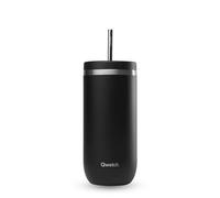 Qwetch Gobelet isotherme inox Cold Cup 600 ml Noir avec paille