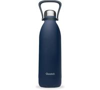 Qwetch - Grande Bouteille Isotherme - Bleu Nuit 1,5L - 48h Froid et 16h Chaud - Etanche & Sans BPA - Gourde Inox avec Poignée de Portage - Thermos isotherme pour Pique-nique, Camping, Famille