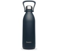 Qwetch - Grande Bouteille Isotherme - Gris Carbone 1,5L - 48h Froid et 16h Chaud - Etanche & Sans BPA - Gourde Inox avec Poignée de Portage - Thermos isotherme pour Pique-nique, Camping, Famille