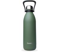Qwetch - Grande Bouteille Isotherme - Kaki 1,5L - 48h Froid et 16h Chaud - Etanche & Sans BPA - Gourde Inox avec Poignée de Portage - Thermos isotherme pour Pique-nique, Camping, Famille
