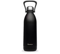 Qwetch - Grande Bouteille Isotherme - Noir 1,5L - 48h Froid et 16h Chaud - Etanche & Sans BPA - Gourde Inox avec Poignée de Portage - Thermos isotherme pour Pique-nique, Camping, Famille