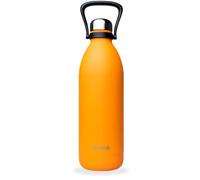 Qwetch - Grande Bouteille Isotherme - Orange 1,5L - 48h Froid et 16h Chaud - Etanche & Sans BPA - Gourde Inox avec Poignée de Portage - Thermos isotherme pour Pique-nique, Camping, Famille