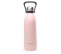 Qwetch - Grande Bouteille Isotherme - Rose Pastel 1,5L - 48h Froid et 16h Chaud - Etanche & Sans BPA - Gourde Inox avec Poignée de Portage - Thermos isotherme pour Pique-nique, Camping, Famille
