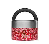 QWETCH - Lunch Box Isotherme Inox avec Poignée - Flowers Rouge 650ml - Boîte Alimentaire Repas Chaud - 5h Chaud et 7h Froid - Etanche & Sans-BPA