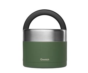QWETCH - Lunch Box Isotherme Inox avec Poignée - Kaki 850ml - Boîte Alimentaire Repas Chaud - 5h Chaud et 7h Froid - Etanche & Sans-BPA