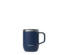 QWETCH - Mug Isotherme Inox Recy vec Anse - Bleu Nuit 350ml - Tasse Isotherme Café & Thé - 6h Chaud & 12h Froid - Bouchon Coulissant Anti-Éclaboussures & Compatible Infuseurs
