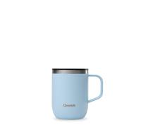QWETCH - Mug Isotherme Inox Recy vec Anse - Bleu Pastel 350ml - Tasse Isotherme Café & Thé - 6h Chaud & 12h Froid - Bouchon Coulissant Anti-Éclaboussures & Compatible Infuseurs