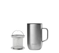 QWETCH - Mug Isotherme Inox Recy vec Anse & Filtre Infuseur Inox Brossé - Tisanière Isotherme 470ml - Thermo Café & Thé - 6h Chaud & 12h Froid - Bouchon Coulissant Anti-Éclaboussures