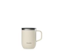 QWETCH - Mug Isotherme Inox Recy vec Anse - Sable 350ml - Tasse Isotherme Café & Thé - 6h Chaud & 12h Froid - Bouchon Coulissant Anti-Éclaboussures & Compatible Infuseurs