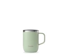 QWETCH - Mug Isotherme Inox Recy vec Anse -Vert Tilleul 350ml - Tasse Isotherme Café & Thé - 6h Chaud & 12h Froid - Bouchon Coulissant Anti-Éclaboussures & Compatible Infuseurs