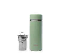 Qwetch - Théière Isotherme Nomade 400ml - Infuseur avec 2 Filtres - 12h Chaud / 24h Froid - Étanche, Réutilisable & Durable - Pour Thé, Café, Tisane, Fruits (Vert Tilleul)