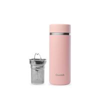 Qwetch - Théière Isotherme Nomade 400ml - Infuseur avec 2 Filtres - 12h Chaud / 24h Froid - Étanche, Réutilisable & Durable - Pour Thé, Café, Tisane, Fruits (Rose Pastel)