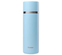 Qwetch - Thermo Isotherme Inox 750ml - Thermo avec Gobelet Inox Recyclé - 24h Froid et 12h Chaud - Etanche, Idéale pour Café et Thé - Bleu Pastel