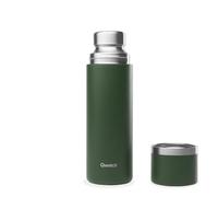 Qwetch - Thermo Isotherme Kaki 750ml - Thermo avec Gobelet Inox Recyclé - 24h Froid et 12h Chaud - Etanche Idéale pour Café et Thé