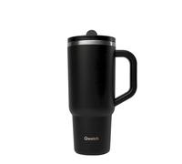 Qwetch - Travel Cup Isotherme inox w/ Bouchon Étanche - Mug Matt - Noir - 900 ml