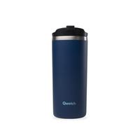 QWETCH - Travel Mug Isotherme -Bleu Marine 470ml - Thermo Café & Thé en Inox - 6h Chaud et 12h Froid - Étanche, Mug de voyage