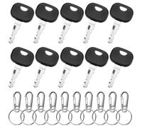 QWORK® 10 Pièces clé pour engins chantier 14603 ontact de rechange avec 10 porte-clés, pour tracteurs, excavatrices et chariots élévateurs
