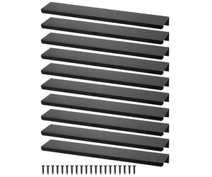 QWORK® 10 Pièces Poignées de Meuble de 200 mm - Alliage d'Aluminium - pour Tiroirs, Placards, Armoires à Chaussures (Vis Incluses)