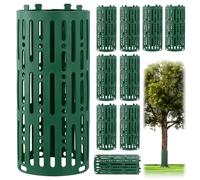 QWORK® 10 Pièces Protections Tronc Arbre, Protection de Tronc Arbre Plastique avec Crochets de Verrouillage, Protection Arbre Résistante aux Intempéries