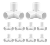 QWORK® 10 pièces raccords de tuyauterie à 3 voies, diamètre intérieur de 20mm, blanc, connecteurs d'angle de tuyau en plastique PVC