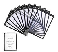 QWORK® 10 porte-menus A5 (1 pages, 2 vues) - Protège-menus transparents avec coins en métal pour gastronomie, café et bistrot, noir, 23,5x16,5 cm