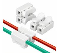 QWORK® 100 Pcs Connecteur Electrique, Bornier Electrique Raccord Rapide CH-2 pour Commande Électrique, Alimentation, Éclairage, Électroménager