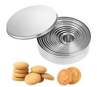 QWORK® 12 pièces emporte-pièces ronds de tailles Ø3-12cm - Acier inoxydable 304 avec boîte de rangement - Accessoires de cuisine DIY