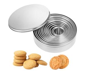 QWORK® 12 pièces emporte-pièces ronds de tailles Ø3-12cm - Acier inoxydable 304 avec boîte de rangement - Accessoires de cuisine DIY