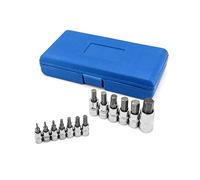 QWORK® 13 Pièces Jeu de douilles à embouts hexagonales, douille allen, entraînement 1/4" (6.35 mm), 3/8" (10 mm), 1/2" (12.5 mm), acier au chrome-vanadium, 2 mm - 14 mm