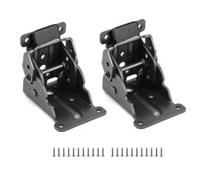 QWORK® 2 Pcs Charnières Pliable Invisible pour Pieds de Table Lit 20 Vis Incluses - Noir