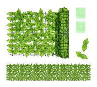 QWORK® 2 Pièces Brise Vue Artificiels, Brise Vue Balcon, Brise Vue Feuilles de Pastèque de Artificielle, Haies Artificielles 50 x 300 cm, pour Balcon, Jardin
