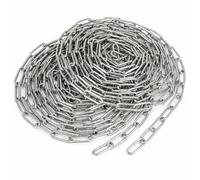 QWORK® 2 Pièces Chaîne acier galvanisé - Ø 3 mm - 5 m - résistant à la rouille - pour corde à linge/plantes suspendues/chaîne pour chien/antivol de vélo/décoration DIY