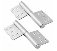 QWORK® 2 pièces Charnières de Porte en Acier Inoxydable Robustes Charnières à Visser pour Portes en Bois, Angle d'Ouverture à 360 degrés, 132x100x18mm