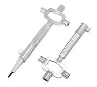 QWORK® 2 Pièces e Construction, Clef Carré, Clef Passe Partout, Avec Échelle De Mesure De La Longueur Des Cylindres, Alliage De Zinc