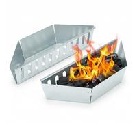 QWORK® 2 Pièces paniers à Charbon, Support de Combustible à briquettes de Charbon Bois, Compatible avec Weber de 47/57/67 cm Grills à Charbon Bois