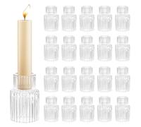QWORK® 20 Pièces bougeoirs en Verre, Porte-Bougies 6 cm, pour Mariages, fêtes, décoration intérieure