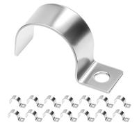 QWORK® 20 Pièces Fixation Grillage Rigide 25mm, Collier de Serrage en U Acier Inoxydable 304 - Attache Tube Robuste pour Clôture, Tuyau PVC, Câble et Installation Murale