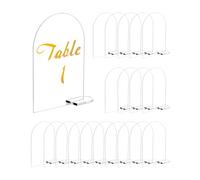 QWORK® 20 pièces Porte numero de table mariage 10x15 cm, Plaque acrylique transparent, Élégant et réutilisable