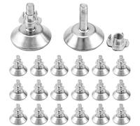 QWORK® 20Pcs Pieds Vérin de Meuble, M8 x 40mm Pieds de Meuble Ajustables avec Écrous à Griffes pour Pieds de Aarmoires, Canapés, Tables et Chaises