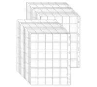 QWORK® 24 Feuilles Pochette Pieces de Monnaie 9 Trous pour Classeur Pieces de Monnaie, 30 Compartiments de 35 mm